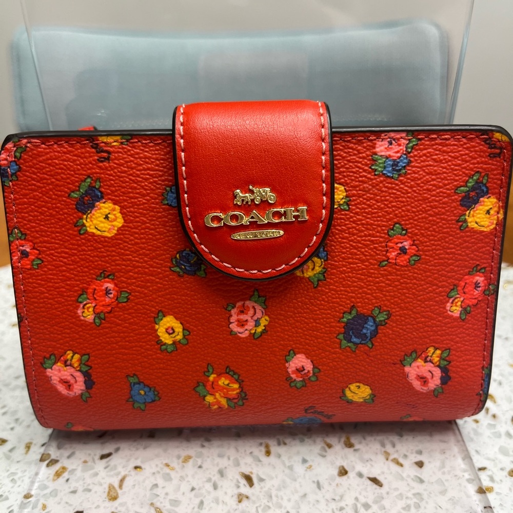 Coach Red Floral Women's Wallet